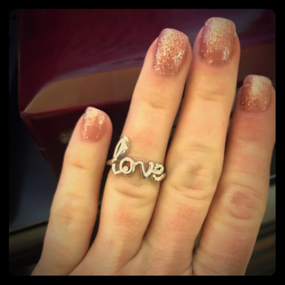 Silver LOVE ring size 7 Park Lane New